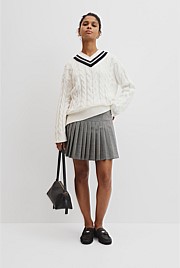 V-Neck Cable Knit