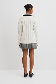 V-Neck Cable Knit