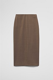 Wool Blend Midi Tailored Skirt