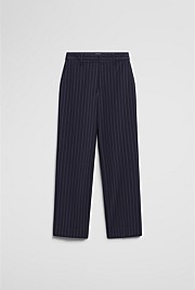 Wool Blend Tailored Straight Pinstripe Pant