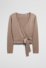 Merino Button Detail Wrap Knit