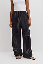 Scarf Stripe Silk Pant