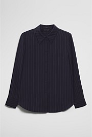 Pinstripe Silk Shirt