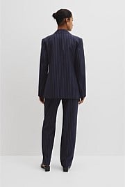 Wool Blend Pinstripe Classic Blazer