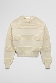 Teen Australian Cotton Blend Long Sleeve Relaxed Crop Knit