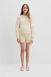 Teen Australian Cotton Blend Long Sleeve Relaxed Crop Knit