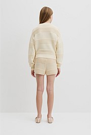 Teen Australian Cotton Blend Long Sleeve Relaxed Crop Knit