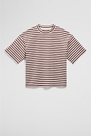 Teen Australian Cotton Blend Short Sleeve Oversized Stripe T-Shirt