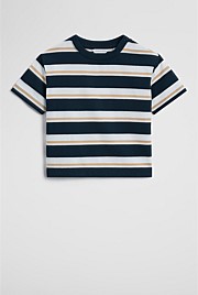 Australian Cotton Oversized Stripe Short Sleeve T-Shirt