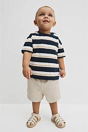 Australian Cotton Oversized Stripe Short Sleeve T-Shirt