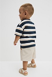 Australian Cotton Oversized Stripe Short Sleeve T-Shirt