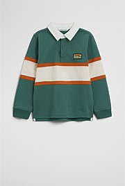 Organically Grown Cotton Panel Stripe Rugby