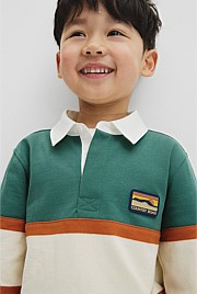 Organically Grown Cotton Panel Stripe Rugby