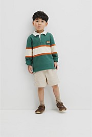 Organically Grown Cotton Panel Stripe Rugby