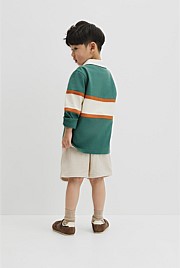 Organically Grown Cotton Panel Stripe Rugby