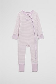Organically Grown Cotton Stripe Rib Jumpsuit