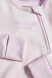 Organically Grown Cotton Stripe Rib Jumpsuit