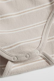 Organically Grown Cotton Stripe Logo Long Sleeve Bodysuit