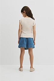 Australian Cotton Short Sleeve Stripe Rib T-Shirt
