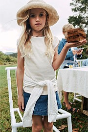 Australian Cotton Short Sleeve Stripe Rib T-Shirt
