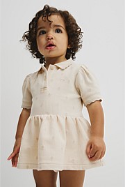 Australian Cotton Short Sleeve Jacquard Romper Dress