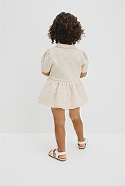 Australian Cotton Short Sleeve Jacquard Romper Dress