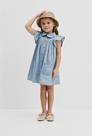 Organically Grown Cotton Short Sleeve Chambray Dress