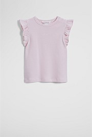 Australian Cotton Blend Short Sleeve Stripe Rib T-Shirt