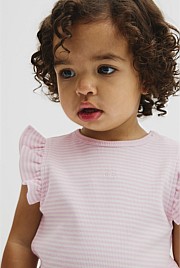 Australian Cotton Blend Short Sleeve Stripe Rib T-Shirt