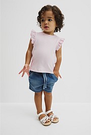 Australian Cotton Blend Short Sleeve Stripe Rib T-Shirt