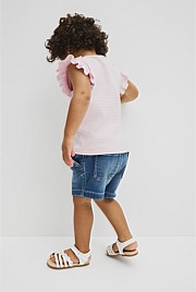 Australian Cotton Blend Short Sleeve Stripe Rib T-Shirt