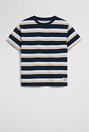Australian Cotton Oversized Stripe Short Sleeve Tee