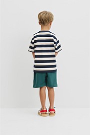 Australian Cotton Oversized Stripe Short Sleeve Tee