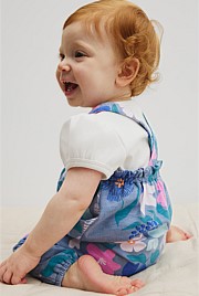 Organically Grown Cotton Short Sleeve Print Overall Set
