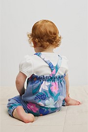 Organically Grown Cotton Short Sleeve Print Overall Set