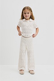 Australian Cotton Short Sleeve Collar Knit Top
