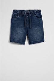 Pull On Denim Straight Pant