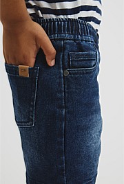 Pull On Denim Straight Pant