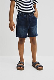 Pull On Denim Straight Pant