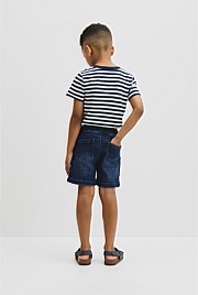 Pull On Denim Straight Pant