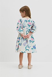 Short Puff Sleeve Print Dress