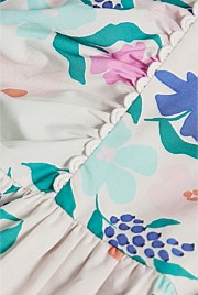 Short Puff Sleeve Print Dress