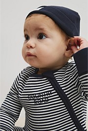Organically Grown Cotton Stripe Rib Jumpsuit