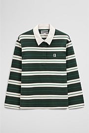 Australian Cotton Stripe Rugby Polo Sweat