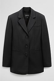 Wool Blend Tailored Blazer