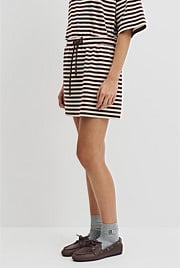 Australian Cotton Blend Stripe Jersey Skirt