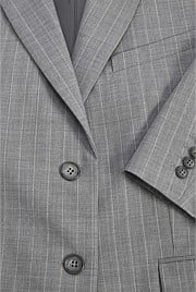 Wool Blend Pinstripe Classic Blazer