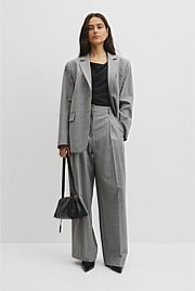 Wool Blend Pinstripe Classic Blazer