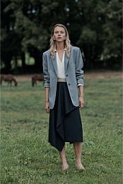 Wool Blend Pinstripe Classic Blazer