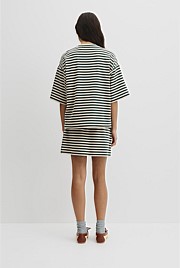 Australian Cotton Blend Stripe Boxy T-Shirt